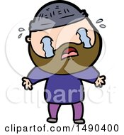 Clipart Cartoon Bearded Man Crying