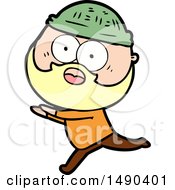 Clipart Cartoon Bearded Man Running Away