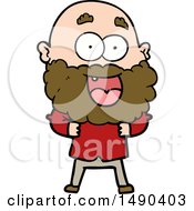 Poster, Art Print Of Cartoon Crazy Happy Man With Beard