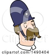 Poster, Art Print Of Cartoon Policeman With Mustache