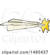 Cartoon of a Man Flying an Airplane - Royalty Free Vector Illustration