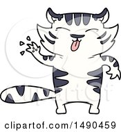 Animal Clipart Cartoon White Tiger by lineartestpilot