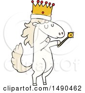 Poster, Art Print Of Cartoon Horse Wearing A Crown