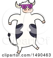 Poster, Art Print Of Cartoon Bull Wearing Sunglasses