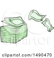 Clipart Cartoon Money Blowing Away