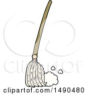 Poster, Art Print Of Cartoon Broom Sweeping