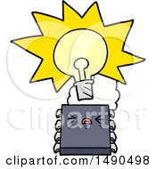 Poster, Art Print Of Cartoon Overheating Computer Chip