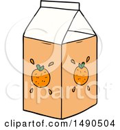 Cartoon Orange Juice Carton