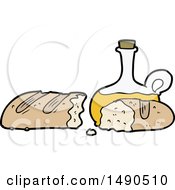 Poster, Art Print Of Bread And Oil Cartoon