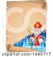 Sinterklaas On A Parchment Scroll