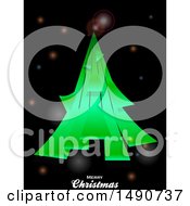 Christmas Tree Of Stripes Over Text Royalty Free Vector Illustration