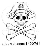 Poster, Art Print Of Black And White Pirate Skull And Crossbones Jolly Roger