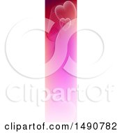 Clipart Of A Vertical Pink Heart Banner Royalty Free Vector Illustration