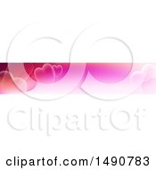 Clipart Of A Horizontal Pink Heart Banner Royalty Free Vector Illustration