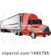 Poster, Art Print Of 3d Big Rig Tractor Tailer