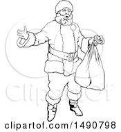 Poster, Art Print Of Black And White Santa Claus