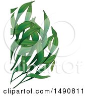 Poster, Art Print Of Background Of Long Green Leaves And Text Space