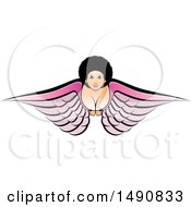 Clipart Of A Flying Angel Woman Royalty Free Vector Illustration by Lal Perera