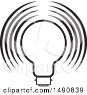 Clipart Of A Black And White Light Bulb Royalty Free Vector Illustration by Lal Perera