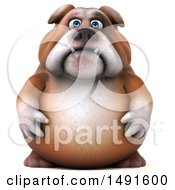 Clipart Of A 3d Bill Bulldog Mascot On A White Background Royalty Free Illustration
