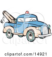 Poster, Art Print Of Blue Toy Tow Truck With A Hook