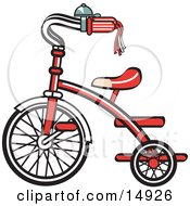 New Trike Bike With A Bell On The Handlebars Retro Clipart Illustration