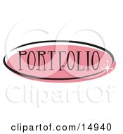 Pink Portfolio Website Button That Could Link To A Gallery On A Site Clipart Illustration