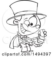Clipart Of A Cartoon Black And White African American Magician Boy Performing A Card Trick Royalty Free Vector Illustration by toonaday