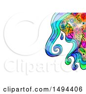 Poster, Art Print Of Doodle Watercolor Design On A White Background