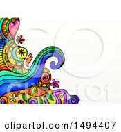 Clipart Of A Doodle Watercolor Design On A White Background Royalty Free Illustration