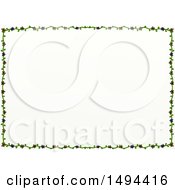 Poster, Art Print Of Doodled Border Of Floral Vines On A White Background