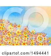 Clipart Of A Watercolor Flower Border Royalty Free Illustration