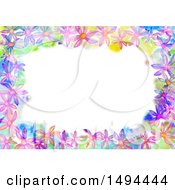 Clipart Of A Watercolor Flower Border On A White Background Royalty Free Illustration