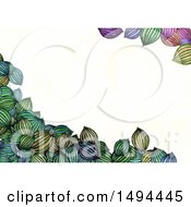 Poster, Art Print Of Border Of Watercolor Styled Leaves On A White Background