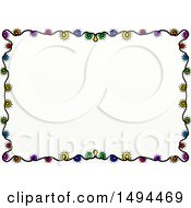 Poster, Art Print Of Doodled Border Of Colorful Christmas Lights On A White Background