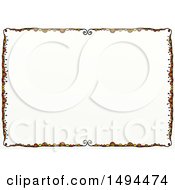 Poster, Art Print Of Doodled Border With Swirls On A White Background