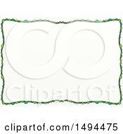 Poster, Art Print Of Doodled Border Of Green Scales Or Scallops On A White Background