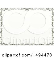 Poster, Art Print Of Doodled Border Of Leafy Vines On A White Background