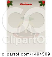 Poster, Art Print Of Merry Christmas Greeting And Holly Over Plum Pudding