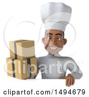Clipart Of A 3d Young Black Male Chef On A White Background Royalty Free Illustration