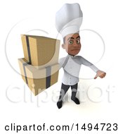 Clipart Of A 3d Young Black Male Chef On A White Background Royalty Free Illustration