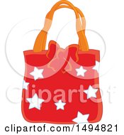 Clipart Of A Christmas Gift Bag Royalty Free Vector Illustration