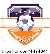 Poster, Art Print Of Soccer Ball And Shield Design