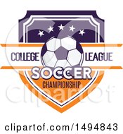 Poster, Art Print Of Soccer Ball And Shield Design With Text