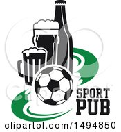 Poster, Art Print Of Soccer Ball And Beer Design