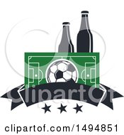 Poster, Art Print Of Soccer Ball And Beer Design