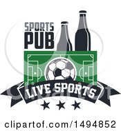 Clipart Of A Soccer Ball And Beer Design Royalty Free Vector Illustration