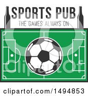 Clipart Of A Soccer Ball And Beer Design Royalty Free Vector Illustration