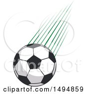 Poster, Art Print Of Soccer Ball And Green Lines