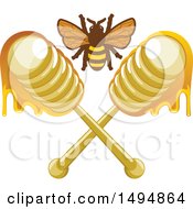 Poster, Art Print Of Honey Bee And Crossed Dippers